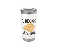 J'adore Pelmeni sacs de pâte Russe nourriture de Russie Gobelet isotherme en acier inoxydable double paroi