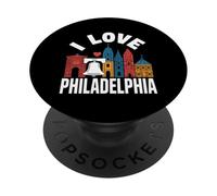 J'adore Philadelphia Liberty Bell Skyline PopSockets PopGrip Adhésif