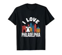 J'adore Philadelphia Liberty Bell Skyline T-Shirt Graphique avec Valeur