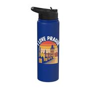 J'adore Prague, voyage rétro sur le pont Charles Stainless Steel Insulated Water Bottle