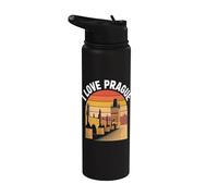 J'adore Prague, voyage rétro sur le pont Charles Stainless Steel Insulated Water Bottle