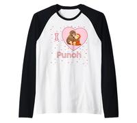 J'adore Punch The Baby Monkey Hearts Manche Raglan