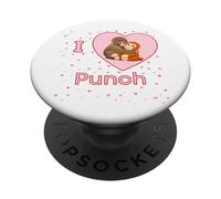 J'adore Punch The Baby Monkey Hearts PopSockets PopGrip Adhésif
