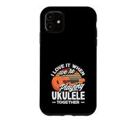 J'adore Quand Nous jouons du ukulélé Ensemble Retro Sun Coque pour iPhone 11