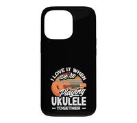 J'adore Quand Nous jouons du ukulélé Ensemble Retro Sun Coque pour iPhone 13 Pro