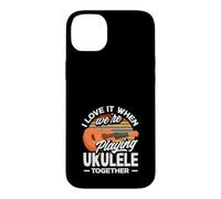 J'adore Quand Nous jouons du ukulélé Ensemble Retro Sun Coque pour iPhone 14 Plus