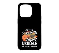J'adore Quand Nous jouons du ukulélé Ensemble Retro Sun Coque pour iPhone 15 Pro