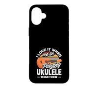 J'adore Quand Nous jouons du ukulélé Ensemble Retro Sun Coque pour iPhone 16 Plus