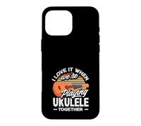 J'adore Quand Nous jouons du ukulélé Ensemble Retro Sun Coque pour iPhone 16 Pro Max