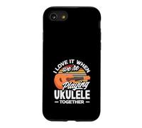 J'adore Quand Nous jouons du ukulélé Ensemble Retro Sun Coque pour iPhone SE (2020) / 7/8