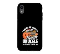 J'adore Quand Nous jouons du ukulélé Ensemble Retro Sun Coque pour iPhone XR