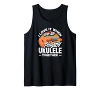J'adore Quand Nous jouons du ukulélé Ensemble Retro Sun Débardeur