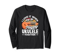 J'adore Quand Nous jouons du ukulélé Ensemble Retro Sun Manche Longue