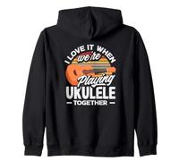 J'adore Quand Nous jouons du ukulélé Ensemble Retro Sun Sweat à Capuche