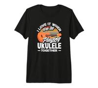 J'adore Quand Nous jouons du ukulélé Ensemble Retro Sun T-Shirt Haut de Gamme