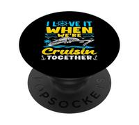 J'adore Quand Nous naviguons Ensemble Ship Wheel Match PopSockets PopGrip Adhésif