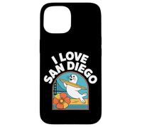 J'adore San Diego Seal Surfing Flower Fun Coque pour iPhone 15
