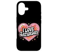 J'adore Saturday Heart Stars Sparkles Coque pour iPhone 17