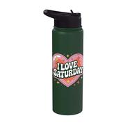 J'adore Saturday Heart Stars Sparkles Stainless Steel Insulated Water Bottle