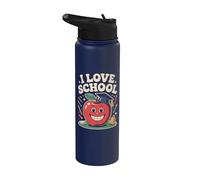 J'adore School Happy Apple Education Fun Stainless Steel Insulated Water Bottle