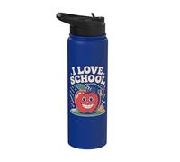 J'adore School Happy Apple Education Fun Stainless Steel Insulated Water Bottle