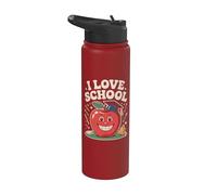 J'adore School Happy Apple Education Fun Stainless Steel Insulated Water Bottle