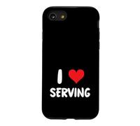 J'adore Servir - des bénévoles Font du bénévolat pour Servir de la Nourriture Coque pour iPhone SE (2020) / 7/8