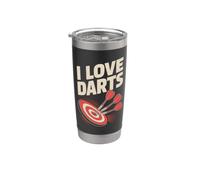 J'adore Target Fun pour les passionnés de fléchettes Gobelet isotherme en acier inoxydable double paroi