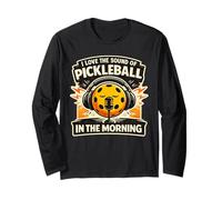 J'adore The Sound of Pickleball in The Morning Funny Retro Manche Longue