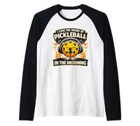 J'adore The Sound of Pickleball in The Morning Funny Retro Manche Raglan
