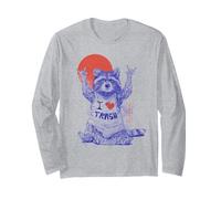 J'adore Trash Raccoon Trash Panda Funny Street Art Eduely Manche Longue