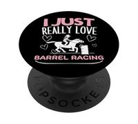 J'adore Vraiment Barrel Racing, Une Course de Barrel Amusante pour Femmes PopSockets PopGrip Adhésif