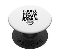 J'adore Vraiment Les Ramen Funny Foodie PopSockets PopGrip Adhésif