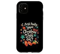 J'adore vraiment Noël en juillet OK Lights Funny Kids Coque pour iPhone 11