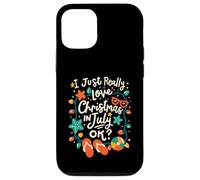 J'adore vraiment Noël en juillet OK Lights Funny Kids Coque pour iPhone 12/12 Pro