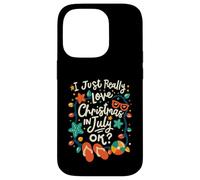 J'adore vraiment Noël en juillet OK Lights Funny Kids Coque pour iPhone 14 Pro