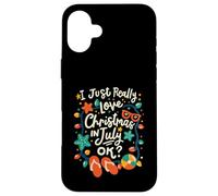 J'adore vraiment Noël en juillet OK Lights Funny Kids Coque pour iPhone 16 Plus