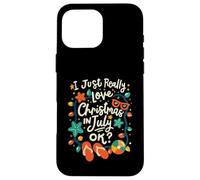 J'adore vraiment Noël en juillet OK Lights Funny Kids Coque pour iPhone 16 Pro Max
