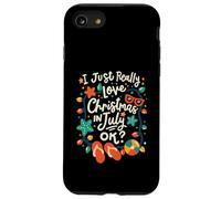 J'adore vraiment Noël en juillet OK Lights Funny Kids Coque pour iPhone SE (2020) / 7 / 8
