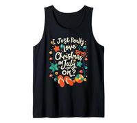 J'adore vraiment Noël en juillet OK Lights Funny Kids Débardeur