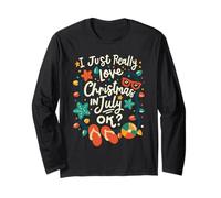 J'adore vraiment Noël en juillet OK Lights Funny Kids Manche Longue
