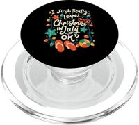 J'adore vraiment Noël en juillet OK Lights Funny Kids PopSockets PopGrip pour MagSafe