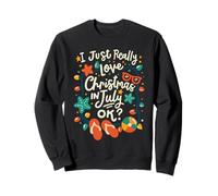 J'adore vraiment Noël en juillet OK Lights Funny Kids Sweatshirt