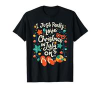 J'adore vraiment Noël en juillet OK Lights Funny Kids T-Shirt