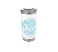 J'adore Winter Snowflake Gobelet isotherme en acier inoxydable double paroi