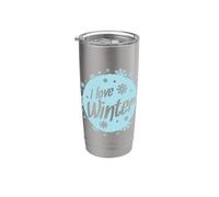 J'adore Winter Snowflake Gobelet isotherme en acier inoxydable double paroi