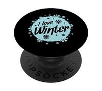 J'adore Winter Snowflake PopSockets PopGrip Adhésif