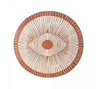 Jadorel - Tapis Exterieur ⌀ 120cm, Idéal comme Tapis Terrasse, Jardin Tapis Marron Motif Graphique, 6362