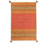 Jadorel Tapis Kilim 120x170cm, Tapis Salon, Tapis Tissé à la Main en Coton AZO Free® Tapis Orange Motif Ethnique, 12201