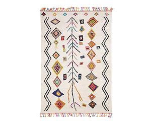 Jadorel - tapis pour le salon ourika mk 02 violet, ivoire, bleu, orange, jaune, rose, vert, bleu, noir - 160 x 230 cm - tapis berbère inspi 4601